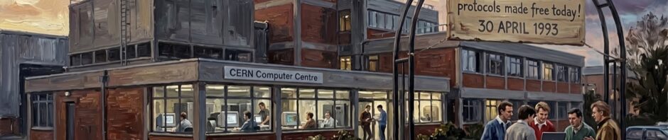 Oil painting: CERN Releases World Wide Web Protocols (April 30, 1993)