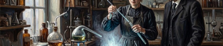 Oil painting: The Isolation of Radium (April 20, 1902)