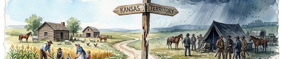 Oil painting: The Kansas–Nebraska Act (May 30, 1854)