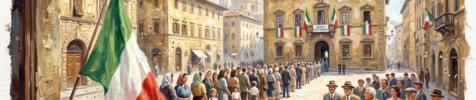 Oil painting: The Birth of the Italian Republic (June 2, 1946)