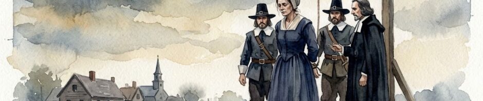 Oil painting: Bridget Bishop and the Salem Witch Trials